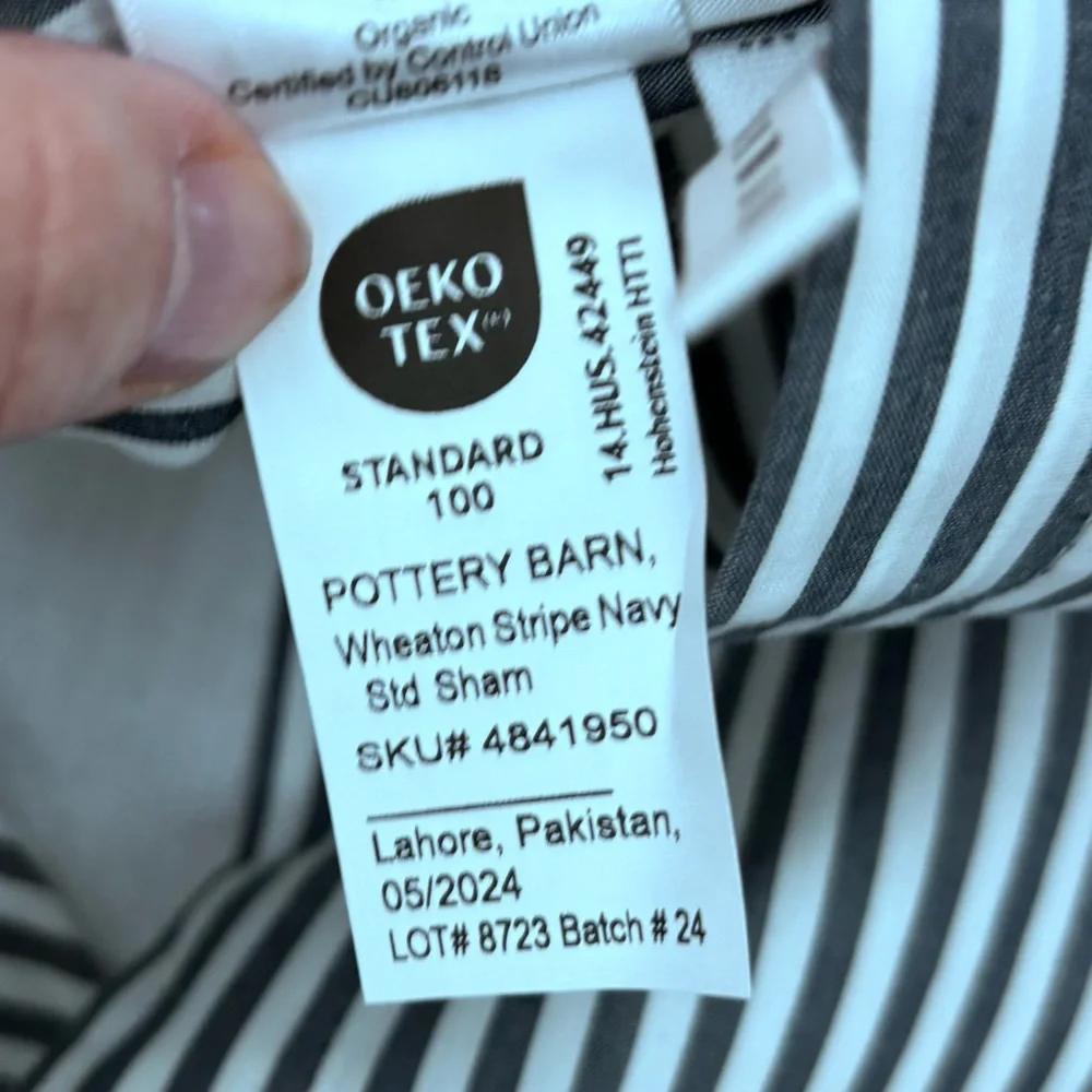 Pottery Barn-Wheaton Percale Striped Comforter Sham Set(2)Standard - Picture 9 of 16